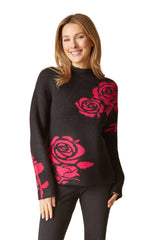 Habitat Floral Foliage Pullover - BLACK - image 1