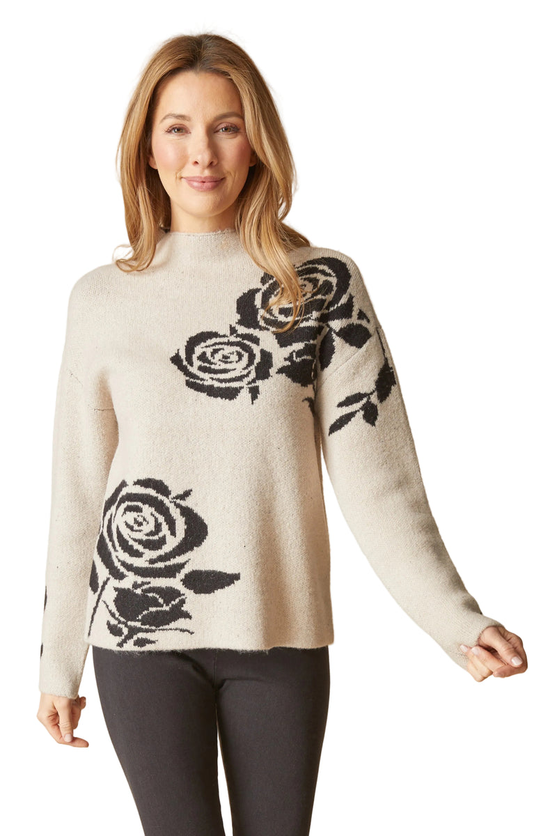 Habitat Floral Foliage Pullover - DOVE - image 1