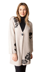 Habitat Floral Foliage Winter Bloom Cardigan - DOVE - image 1