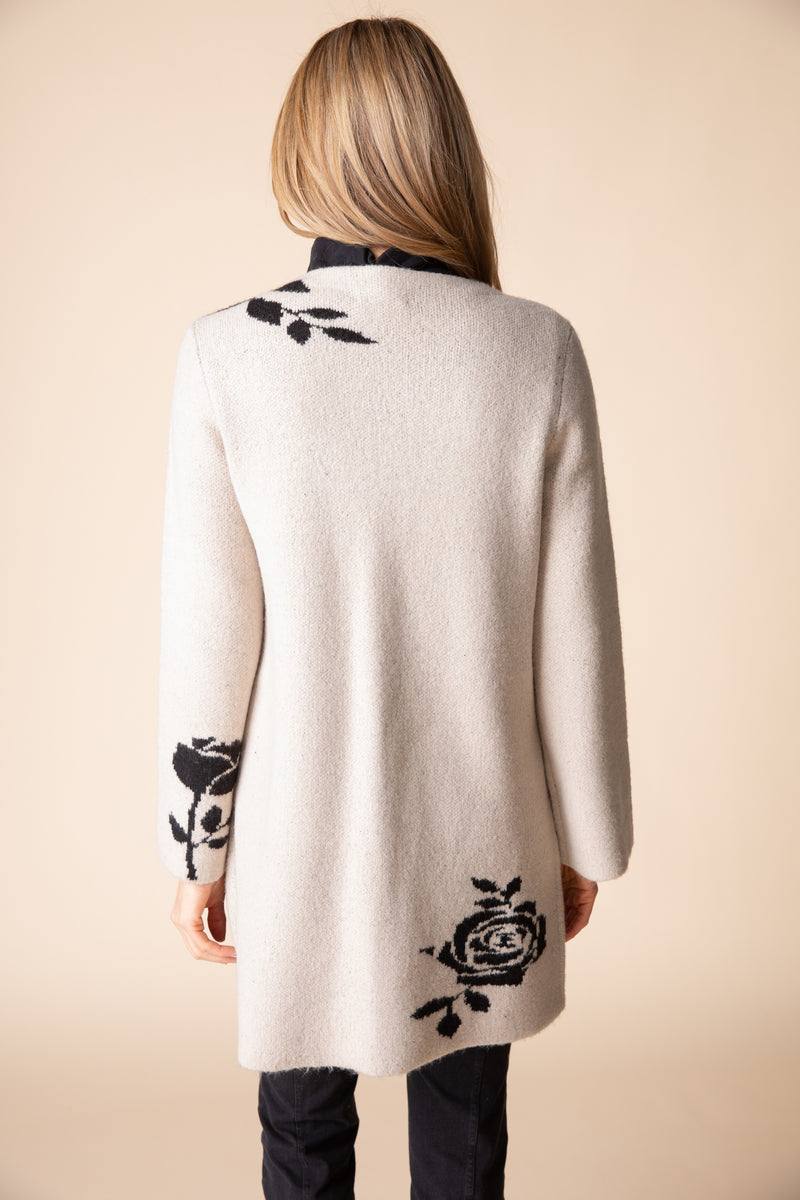 Habitat Floral Foliage Winter Bloom Cardigan - DOVE - image 3