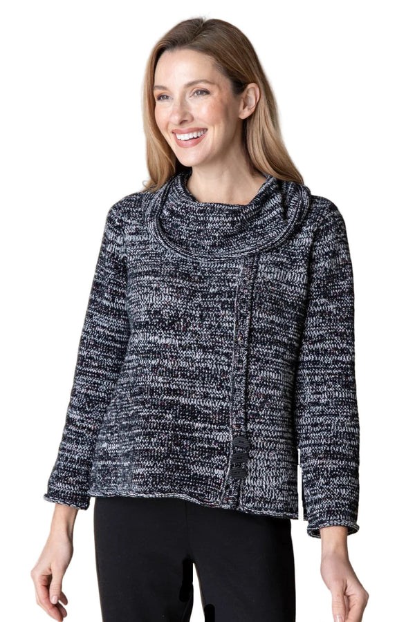 Soft Knit Drape-Neck Sweater Top - 87721