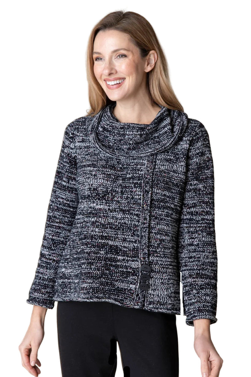 Soft Knit Drape-Neck Sweater Top - 87721