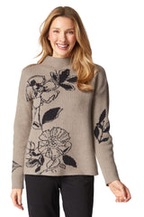 Floral Pullover - 87922 in Driftwood - Front View