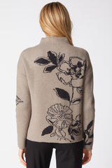 Floral Intarsia Sweater in Driftwood - 87922