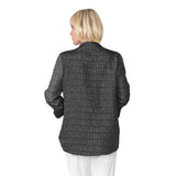 Crinkle Jacquard One-Button Jacket in Black - 6288J-BLK