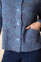Habitat Confetti Funnel Cowl Cardigan - HARBOR - image 2