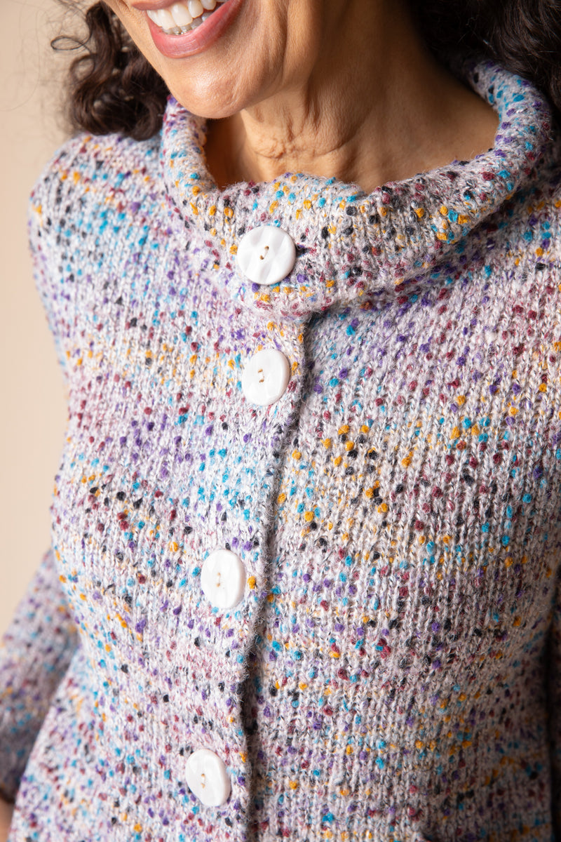 Habitat Confetti Funnel Cowl Cardigan - WINTER WHITE - image 2
