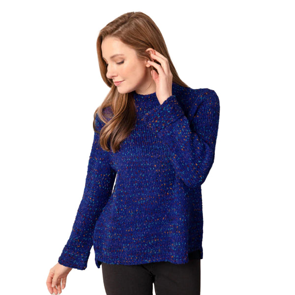 Confetti Yarn Funnel Neck Sweater in Sapphire - 89056-SP