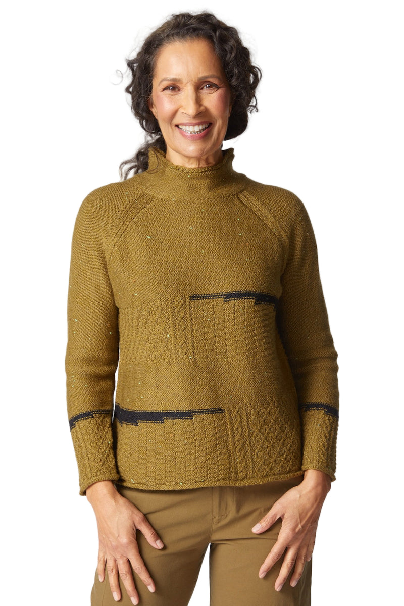 Mixed Cable Stitch Pullover - 89101 in Avocado - Front View