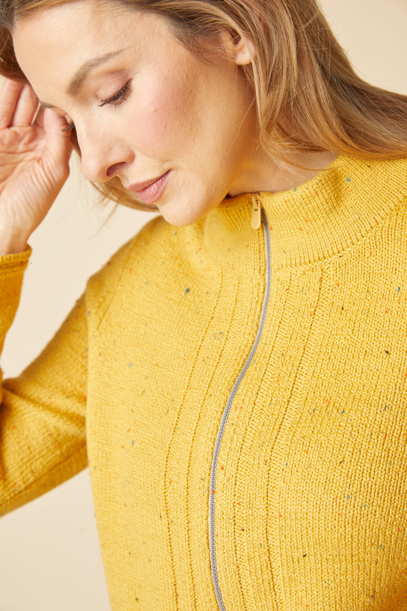 Habitat Harvest Tweed Birchwood Cardigan - HONEY - image 2