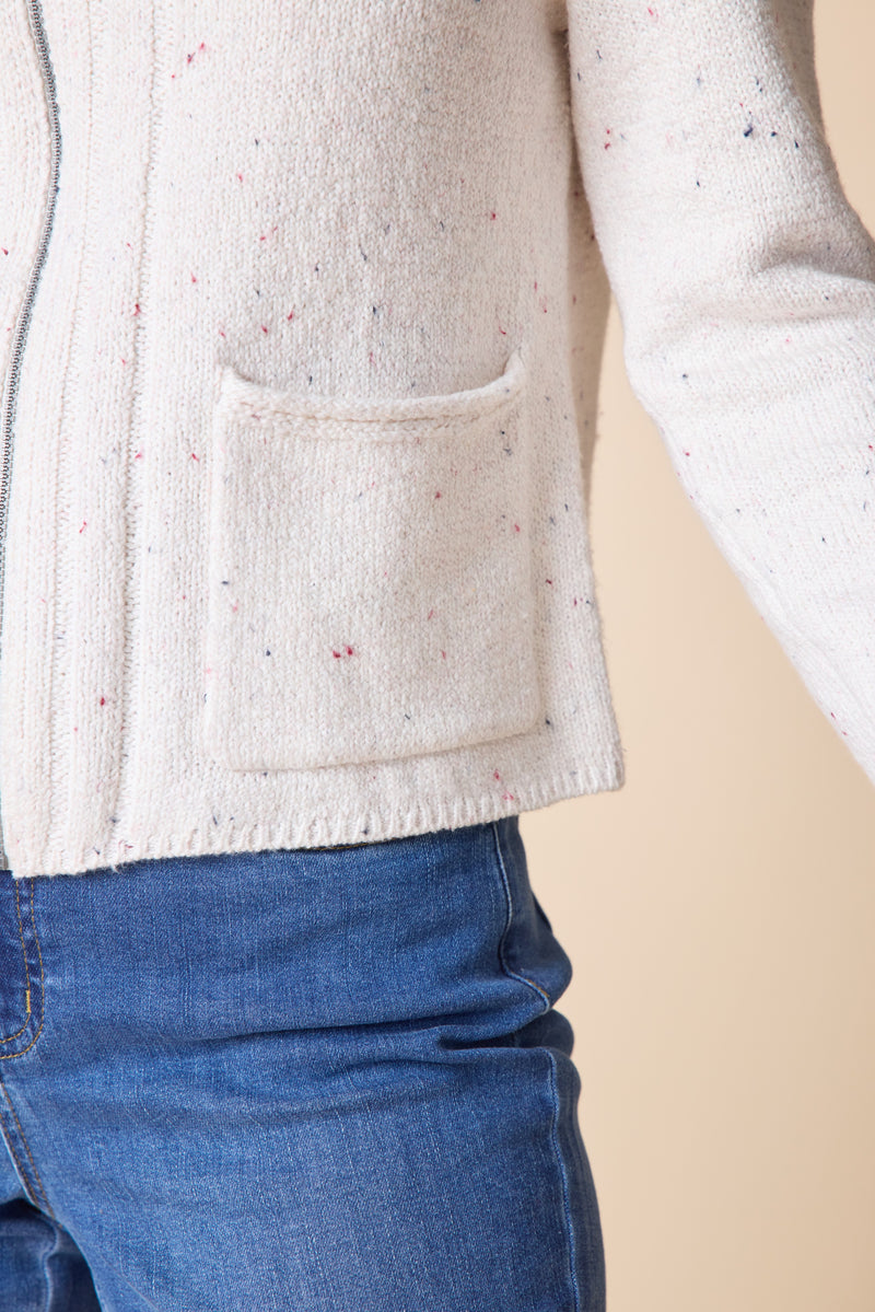Habitat Harvest Tweed Birchwood Cardigan - WINTER WHITE - image 3