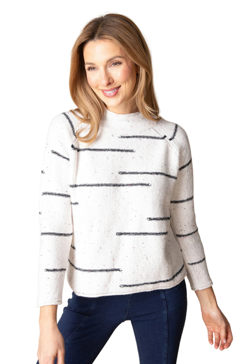 Habitat Harvest Tweed Funnel Neck Pullover - WINTER WHITE - image 1