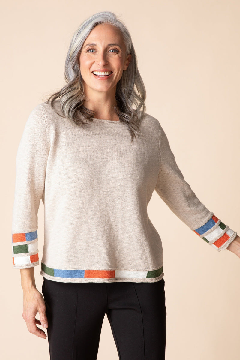 Boardwalk Sweaters Raglan Mosaic Pullover - 89704