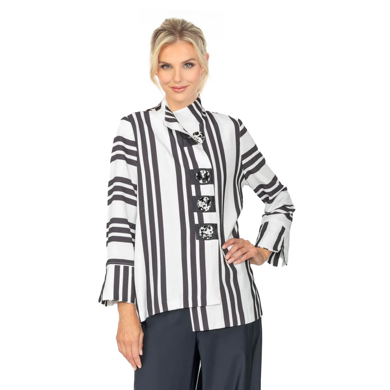 Mixed Stripe Print Blouse/Jacket - 7866J
