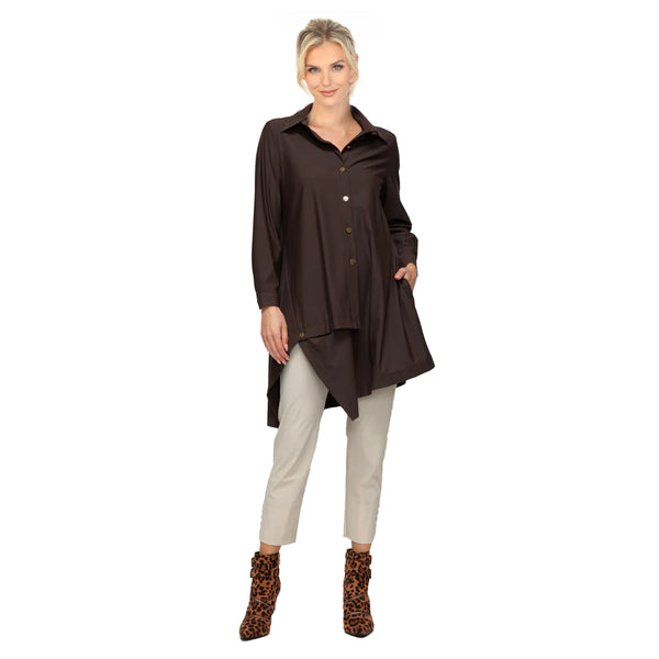 Chocolate Brown Asymmetric Tunic - 7513B-BRN