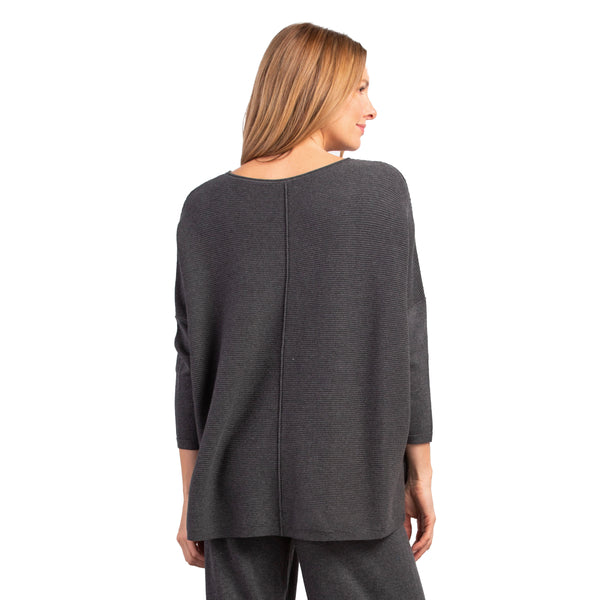 Habitat Fireside Knit High-Lo Pocket Sweater in Charcoal - 83129-CRCL