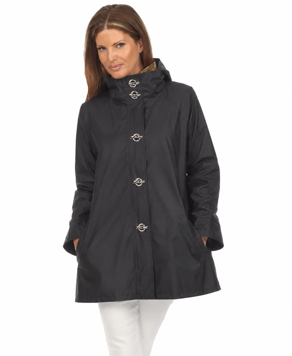 Inspired by Klimt Lady in Gold Reversible Hooded Raincoat