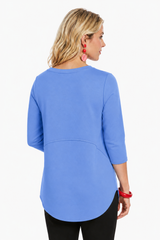 "Zofi" Soft Knit Tunic Top in Cornflower  - ZOFI-CRN