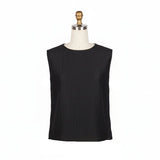 Crinkled Sleeveless Jewel Neck Top - 901T