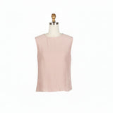 Crinkled Sleeveless Jewel Neck Top - 901T