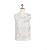 Crinkled Sleeveless Drape Neck Top - 903T