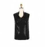 Sequin Sleeveless Drape Neck Top - 905T