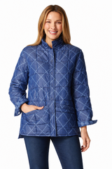 Diamond Print Cotton Quilt Jacket - 70757