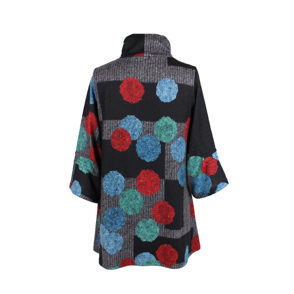 Damee Abstract Art Sweater Knit Tunic in Multi/Black - 9216