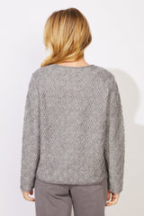 Cozy Diamond Sweater — pearl