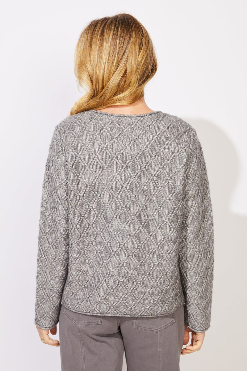 Cozy Diamond Sweater — pearl