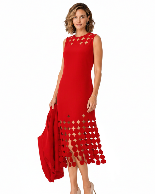 Cut-Out Sleeveless Midi Dress - C1240D