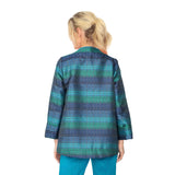 Multi -Stripe Jacquard One-Button Jacket - 6646J-BLU