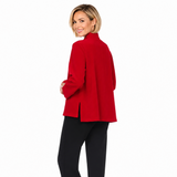 Textured High-Low One-Button Jacket in Red -  2006-RD