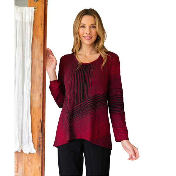 Habitat Make Waves Crew-Neck Tunic in Cranberry - 57231-CRN - Size XL Only!