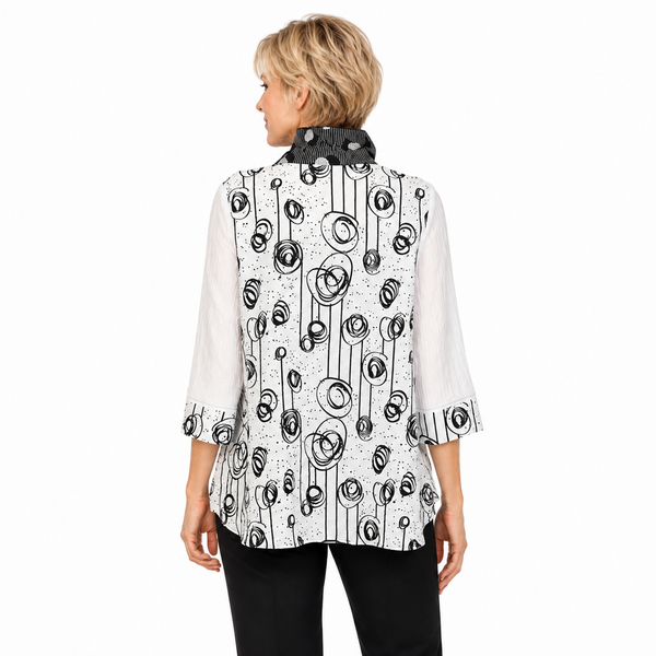 Swirls & Stripe Print Shirt/Jacket - 3699LG - Size M Only!