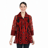 Soutache Mesh Jacket in Red - 2363-RD - Size XS Only!