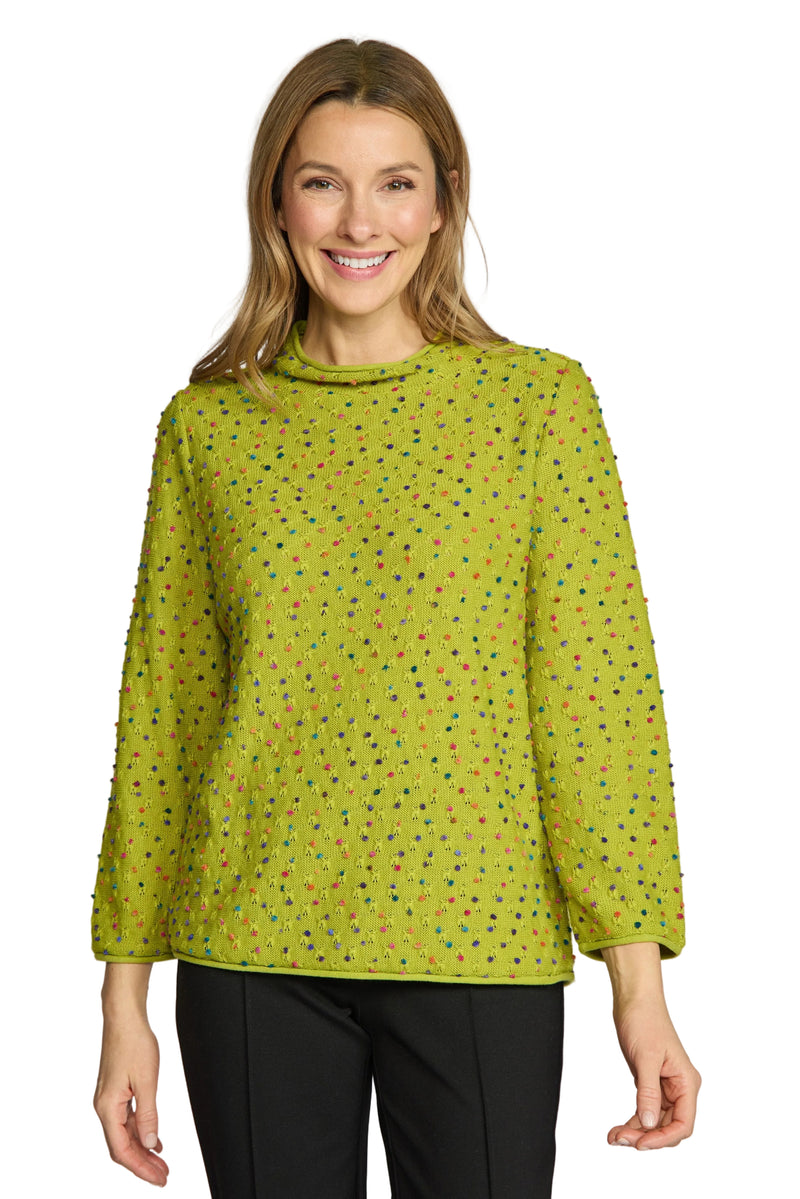 Fleck Funnel Neck by Olivia by Habitat in Pear