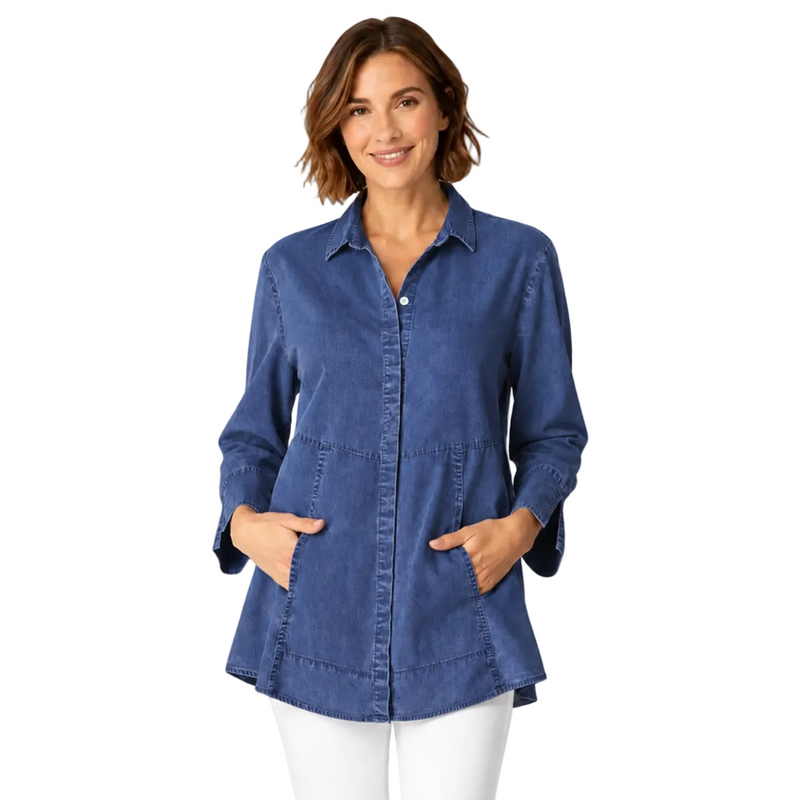 High-Low Easy Cotton Shirt - 15519