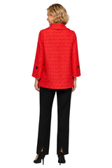 Textured Jacquard Jacket in Red - 7525J-RD