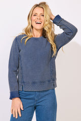 Mixed Waffle Solitude Crewneck - 97010