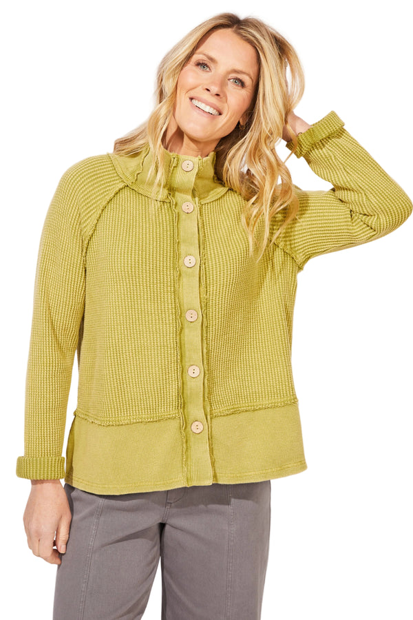 Mixed Waffle Mock Neck - 97011