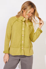 Mixed Waffle Mock Neck - 97011