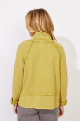 Mixed Waffle Mock Neck - 97011