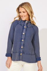 Mixed Waffle Mock Neck - 97011