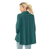 High-Low Pocket Blouse Hunter Green - 3778B-HNT