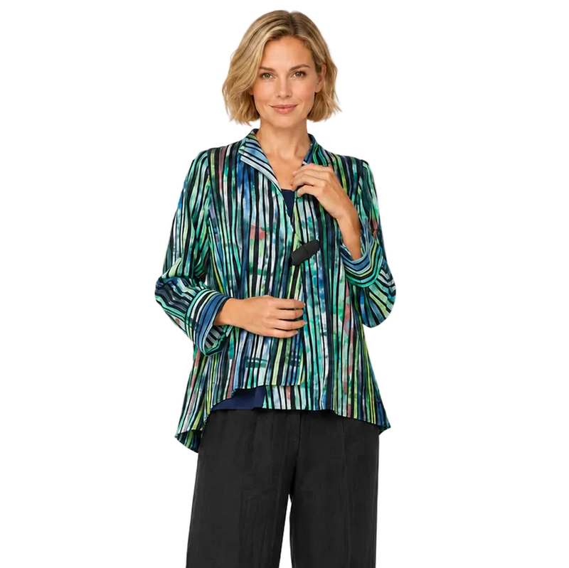 Ombré Stripe Asymmetric Jacket  - 6942J-BLU - Sizes S & XXL Only!