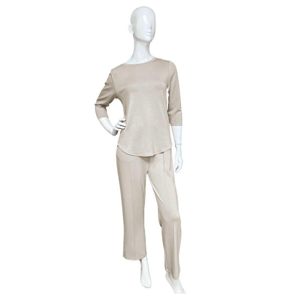 Lior Soft Knit Pant Set in Sand - ZIA-SND