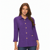 Cotton Knit Ribbed Jacket - CS313