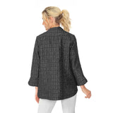 Crinkle Jacquard One-Button Jacket in Black - 6288J-BLK