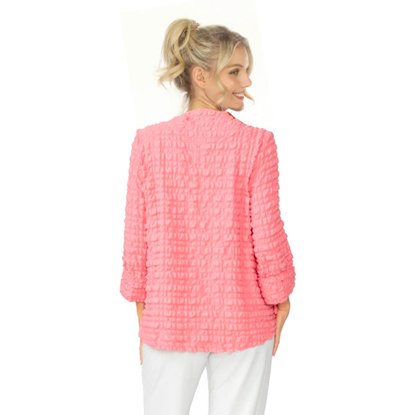 Textured Asymmetric Jacket in Rose - 4507J-ROS